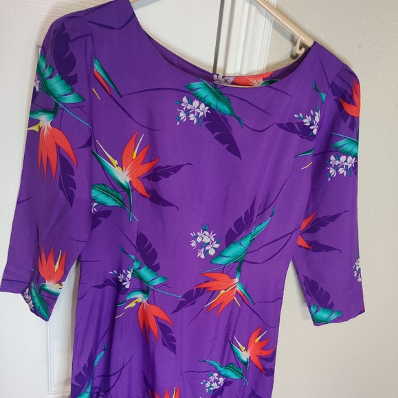 Purple 80s drop waist dress - Picture 2 of 4